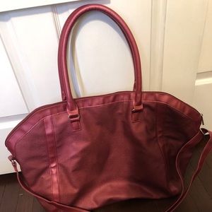 Faux Leather Weekender Bag